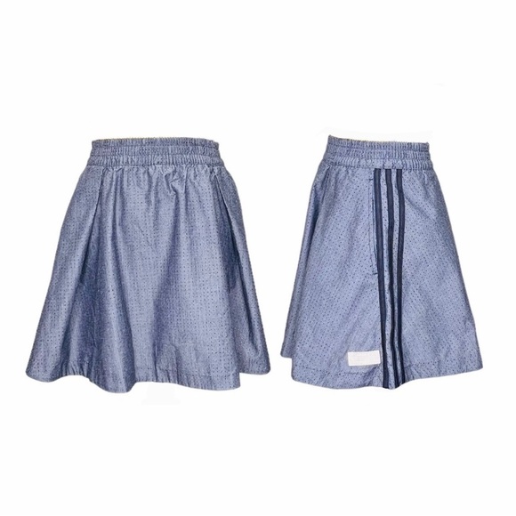 Adidas Skirt Size Small Three Stripe Legend Ink Blue Mini Streetwear New NWT - Picture 1 of 10